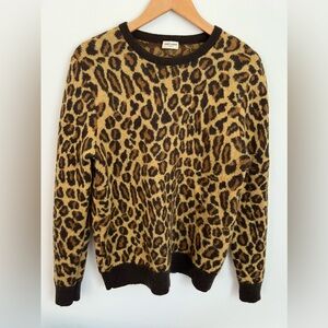 Saint Laurent Wool Cheetah Print Men’s Winter Pullover